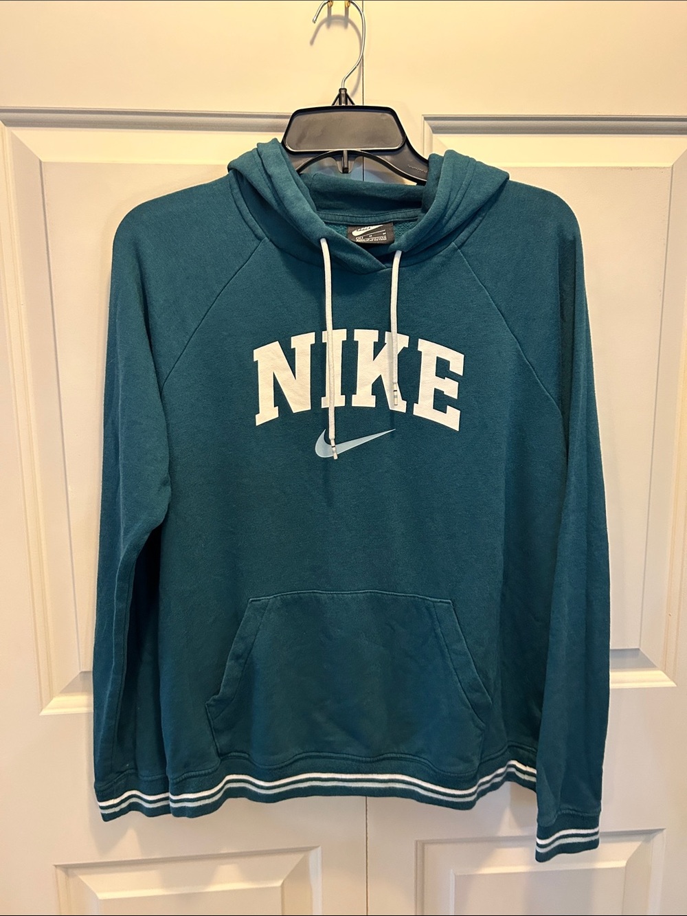 Men’s Nike Teal Hoodie with White Logo size Medium